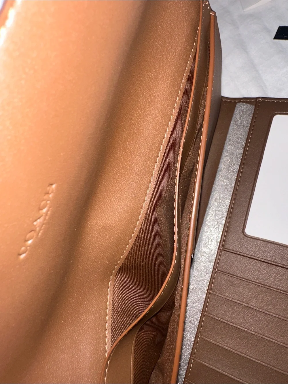 Coach Brown Signature Canvas Wallet with Tan Leather Flap